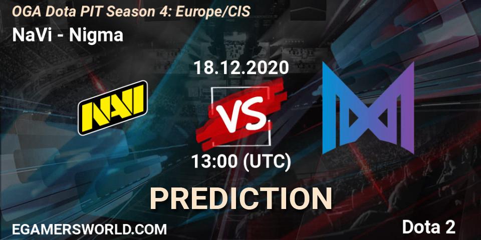 NaVi vs Nigma: Betting TIp, Match Prediction. 18.12.2020 at 13:00. Dota 2, OGA Dota PIT Season 4: Europe/CIS