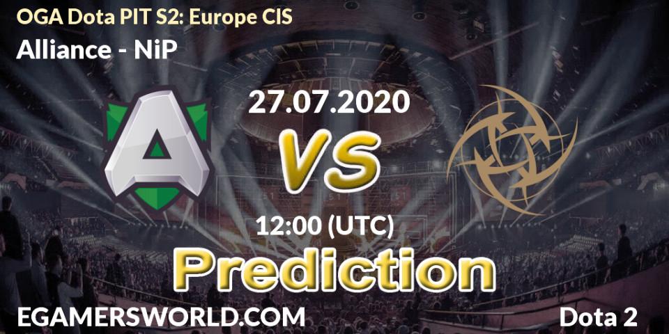 Alliance vs NiP: Betting TIp, Match Prediction. 27.07.20. Dota 2, OGA Dota PIT Season 2: Europe/CIS