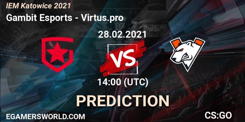 Gambit Esports vs Virtus.pro: Betting TIp, Match Prediction. 28.02.21. CS2 (CS:GO), IEM Katowice 2021