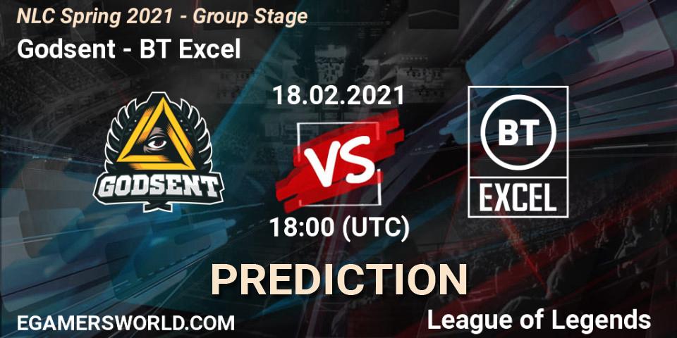 Godsent vs BT Excel: Betting TIp, Match Prediction. 18.02.21. LoL, NLC Spring 2021 - Group Stage