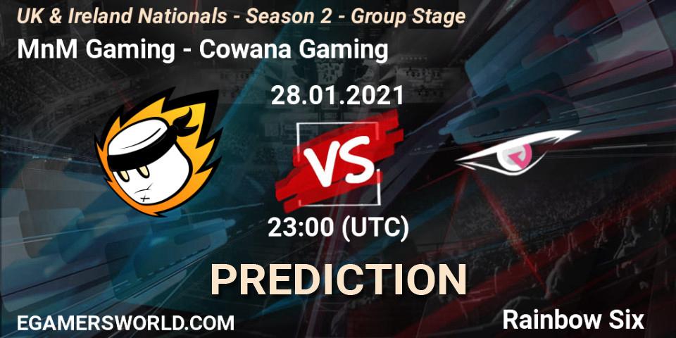 MnM Gaming vs Cowana Gaming: Betting TIp, Match Prediction. 28.01.2021 at 23:00. Rainbow Six, UK & Ireland Nationals - Season 2 - Group Stage
