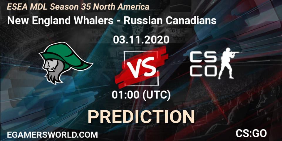 New England Whalers vs Russian Canadians: Betting TIp, Match Prediction. 03.11.20. CS2 (CS:GO), ESEA MDL Season 35 North America