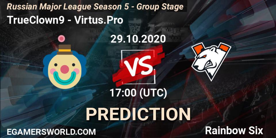 TrueClown9 vs Virtus.Pro: Betting TIp, Match Prediction. 29.10.2020 at 17:00. Rainbow Six, Russian Major League Season 5 - Group Stage
