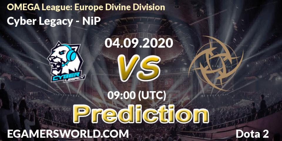 Cyber Legacy vs NiP: Betting TIp, Match Prediction. 04.09.20. Dota 2, OMEGA League: Europe Divine Division