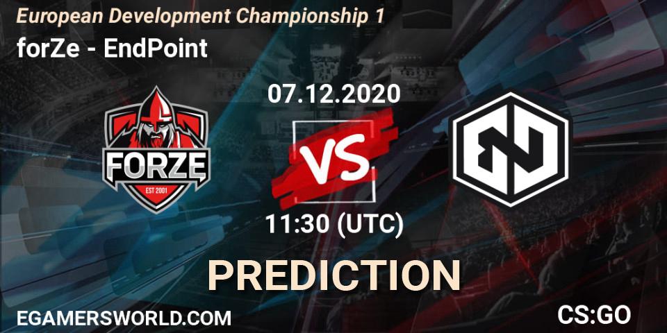 forZe vs EndPoint: Betting TIp, Match Prediction. 07.12.20. CS2 (CS:GO), European Development Championship 1