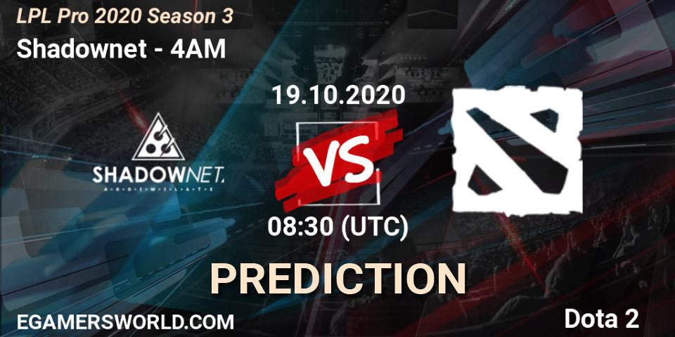 Shadownet vs 4AM: Betting TIp, Match Prediction. 19.10.20. Dota 2, LPL Pro 2020 Season 3