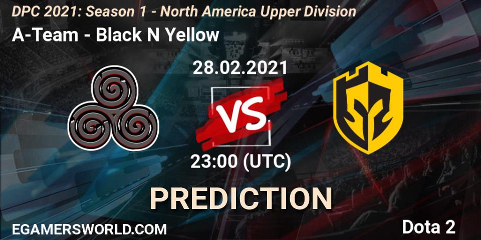 A-Team vs Black N Yellow: Betting TIp, Match Prediction. 28.02.2021 at 23:51. Dota 2, DPC 2021: Season 1 - North America Upper Division