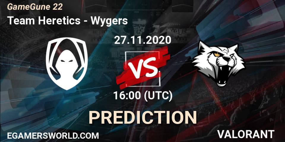 Team Heretics vs Wygers: Betting TIp, Match Prediction. 27.11.2020 at 16:00. VALORANT, GameGune 22