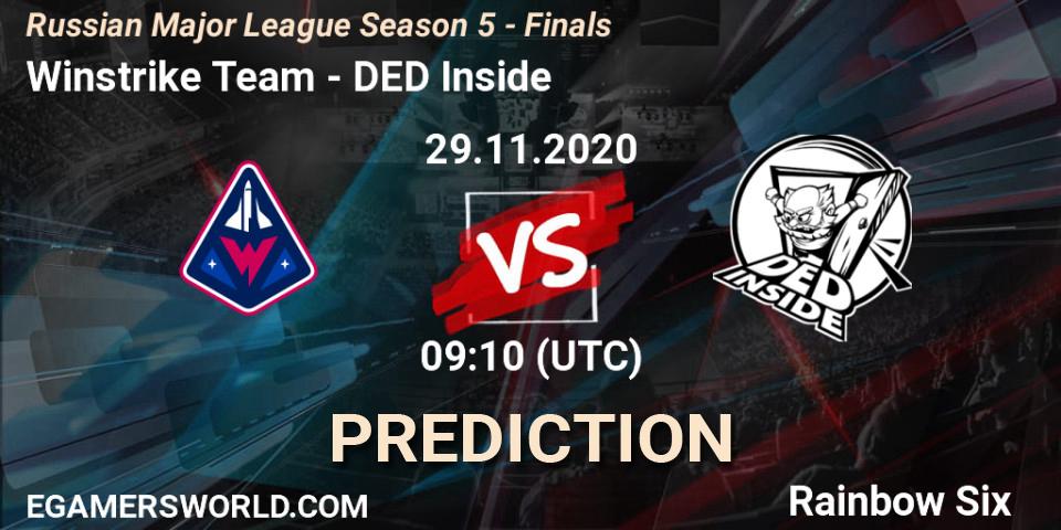 Winstrike Team vs DED Inside: Betting TIp, Match Prediction. 29.11.20. Rainbow Six, Russian Major League Season 5 - Finals
