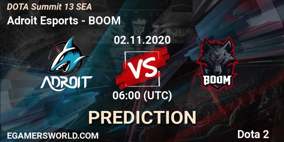 Adroit Esports vs BOOM: Betting TIp, Match Prediction. 02.11.20. Dota 2, DOTA Summit 13: SEA