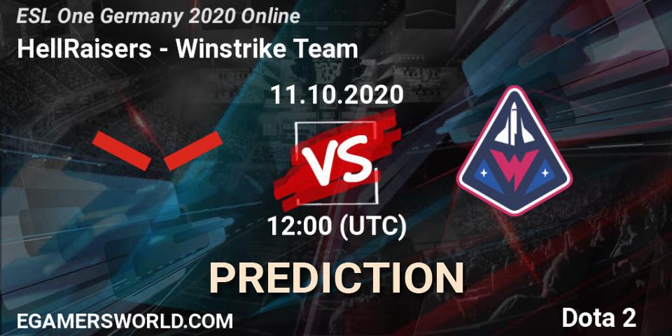 HellRaisers vs Winstrike Team: Betting TIp, Match Prediction. 11.10.20. Dota 2, ESL One Germany 2020 Online