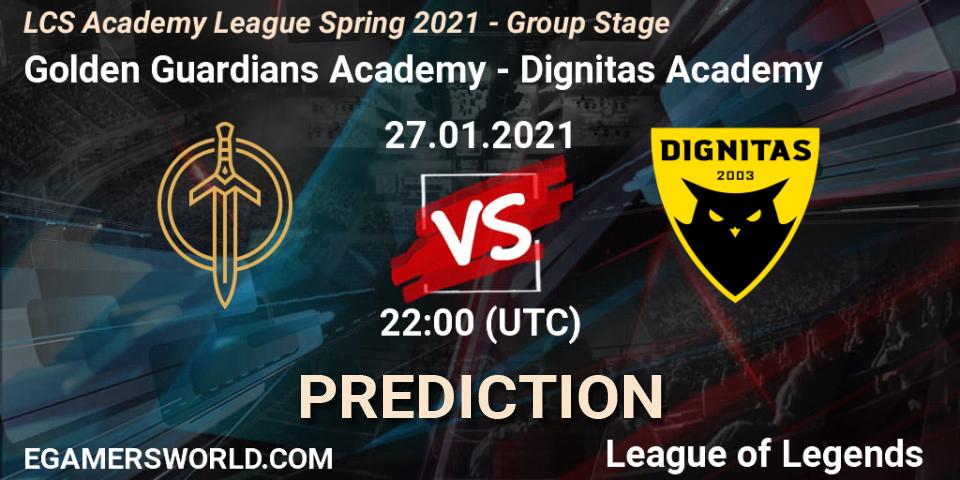Golden Guardians Academy vs Dignitas Academy: Betting TIp, Match Prediction. 27.01.21. LoL, LCS Academy League Spring 2021 - Group Stage