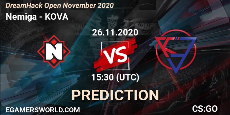 Nemiga vs KOVA: Betting TIp, Match Prediction. 26.11.20. CS2 (CS:GO), DreamHack Open November 2020