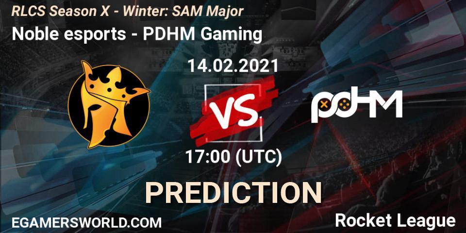 Noble esports vs PDHM Gaming: Betting TIp, Match Prediction. 14.02.2021 at 17:00. Rocket League, RLCS Season X - Winter: SAM Major