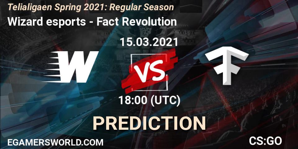Wizard esports vs Fact Revolution: Betting TIp, Match Prediction. 15.03.2021 at 18:00. Counter-Strike (CS2), Telialigaen Spring 2021: Regular Season