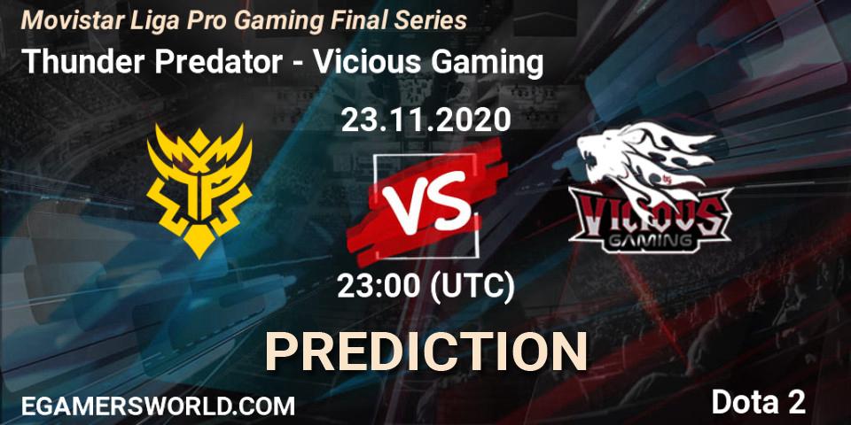 Thunder Predator vs Vicious Gaming: Betting TIp, Match Prediction. 23.11.20. Dota 2, Movistar Liga Pro Gaming Final Series