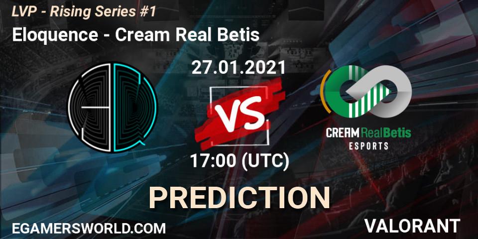 Eloquence vs Cream Real Betis: Betting TIp, Match Prediction. 27.01.2021 at 17:00. VALORANT, LVP - Rising Series #1