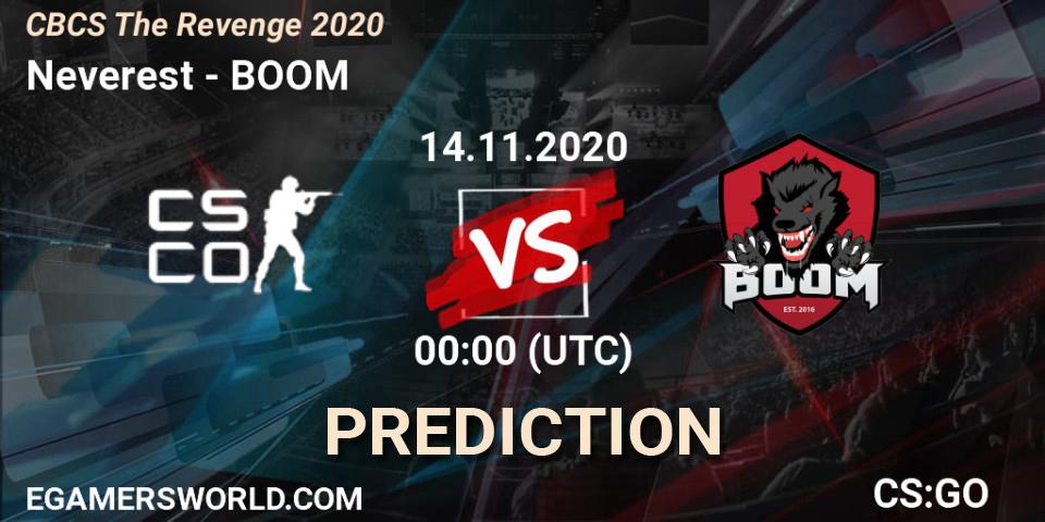 Neverest vs BOOM: Betting TIp, Match Prediction. 14.11.20. CS2 (CS:GO), CBCS The Revenge 2020
