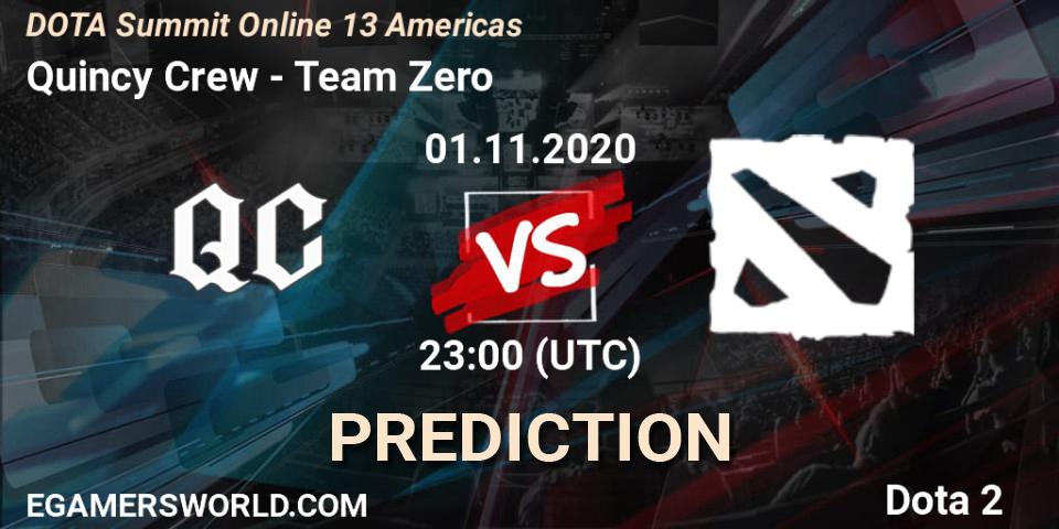 Quincy Crew vs Team Zero: Betting TIp, Match Prediction. 01.11.2020 at 23:19. Dota 2, DOTA Summit 13: Americas