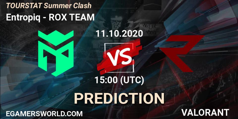 Entropiq vs ROX TEAM: Betting TIp, Match Prediction. 11.10.2020 at 15:00. VALORANT, TOURSTAT Summer Clash
