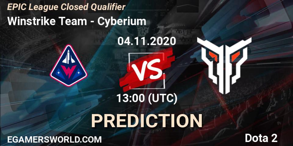 Winstrike Team vs Cyberium: Betting TIp, Match Prediction. 04.11.2020 at 16:05. Dota 2, EPIC League Closed Qualifier