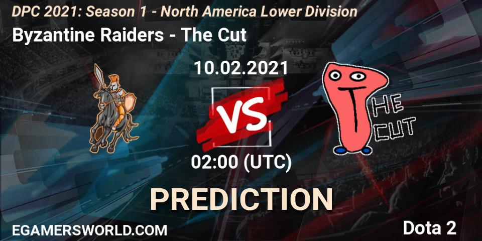 Byzantine Raiders vs The Cut: Betting TIp, Match Prediction. 10.02.2021 at 02:03. Dota 2, DPC 2021: Season 1 - North America Lower Division