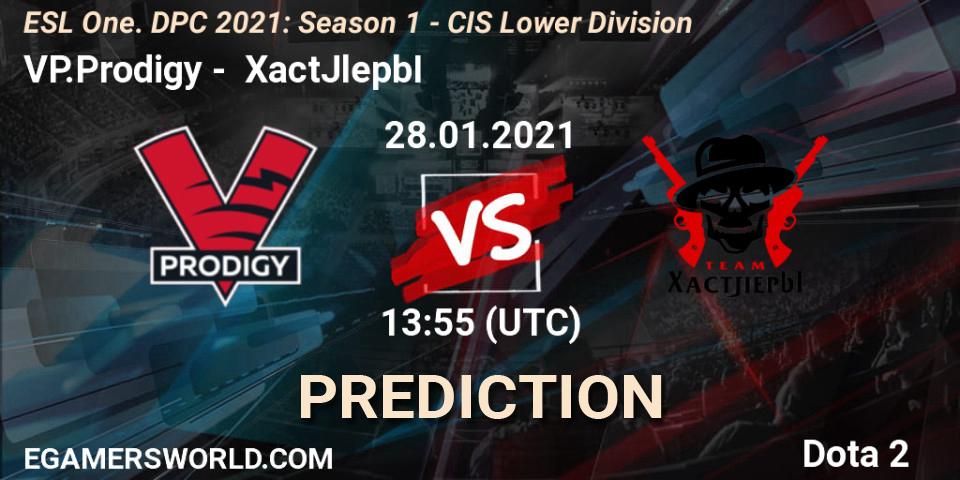 VP.Prodigy vs XactJlepbI: Betting TIp, Match Prediction. 28.01.2021 at 14:26. Dota 2, ESL One. DPC 2021: Season 1 - CIS Lower Division