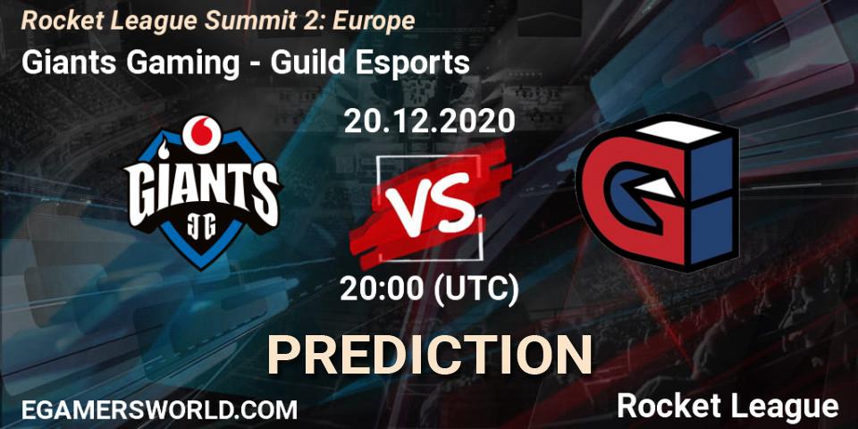 Giants Gaming vs Guild Esports: Betting TIp, Match Prediction. 20.12.2020 at 20:00. Rocket League, Rocket League Summit 2: Europe