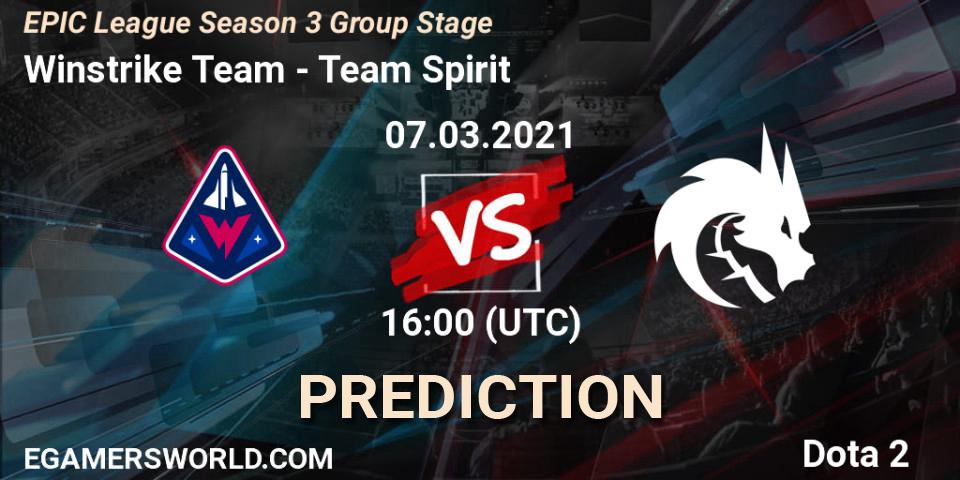 Winstrike Team vs Team Spirit: Betting TIp, Match Prediction. 07.03.21. Dota 2, EPIC League Season 3 Group Stage