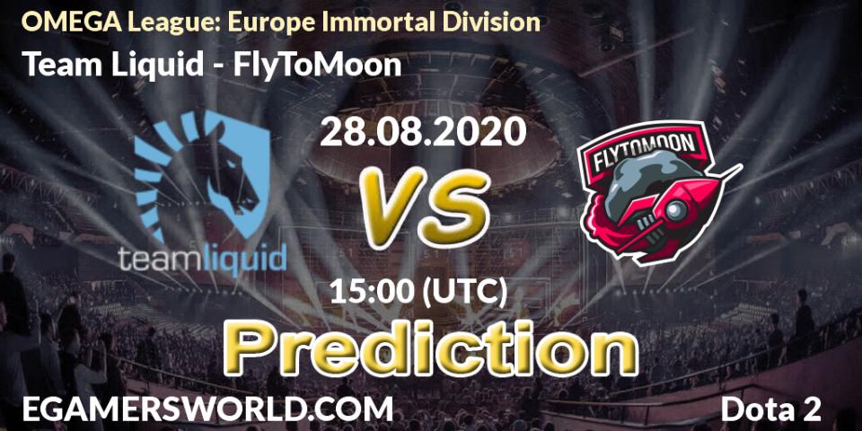 Team Liquid vs FlyToMoon: Betting TIp, Match Prediction. 28.08.20. Dota 2, OMEGA League: Europe Immortal Division