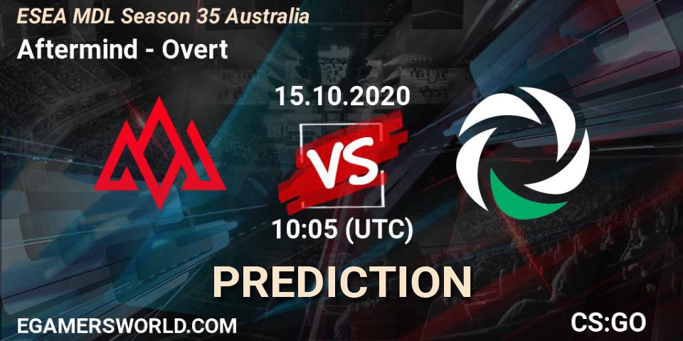 Aftermind vs Overt: Betting TIp, Match Prediction. 15.10.20. CS2 (CS:GO), ESEA MDL Season 35 Australia