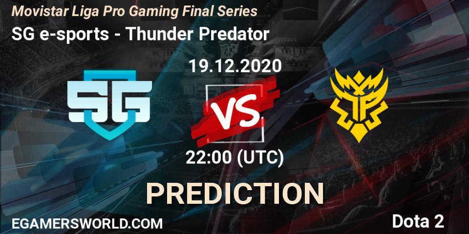 SG e-sports vs Thunder Predator: Betting TIp, Match Prediction. 19.12.20. Dota 2, Movistar Liga Pro Gaming Final Series