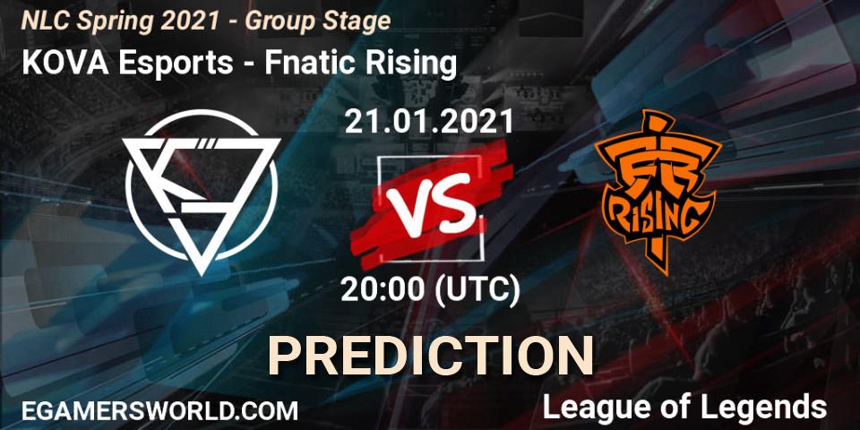 KOVA Esports vs Fnatic Rising: Betting TIp, Match Prediction. 21.01.2021 at 20:00. LoL, NLC Spring 2021 - Group Stage