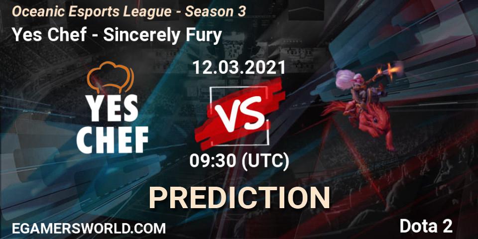 Yes Chef vs Sincerely Fury: Betting TIp, Match Prediction. 13.03.2021 at 09:47. Dota 2, Oceanic Esports League - Season 3