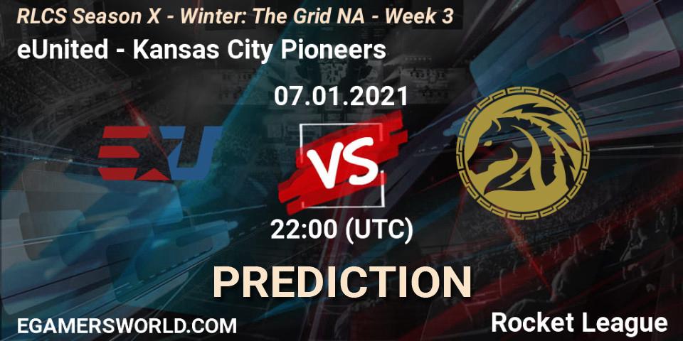 eUnited vs Kansas City Pioneers: Betting TIp, Match Prediction. 14.01.2021 at 22:00. Rocket League, RLCS Season X - Winter: The Grid NA - Week 3