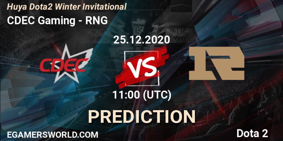 CDEC Gaming vs RNG: Betting TIp, Match Prediction. 25.12.20. Dota 2, Huya Dota2 Winter Invitational