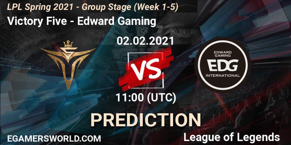 Victory Five vs Edward Gaming: Betting TIp, Match Prediction. 02.02.21. LoL, LPL Spring 2021 - Group Stage (Week 1-5)