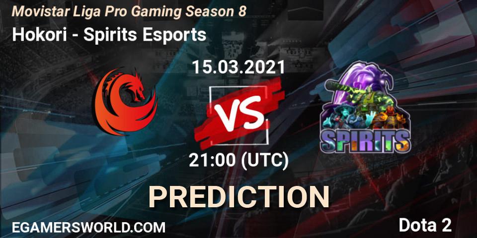 Hokori vs Spirits Esports: Betting TIp, Match Prediction. 16.03.2021 at 00:00. Dota 2, Movistar Liga Pro Gaming Season 8