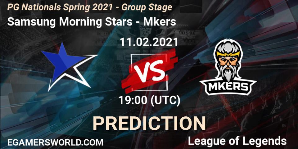 Samsung Morning Stars vs Mkers: Betting TIp, Match Prediction. 11.02.2021 at 19:00. LoL, PG Nationals Spring 2021 - Group Stage