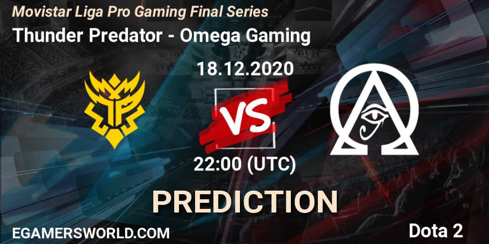 Thunder Predator vs Omega Gaming: Betting TIp, Match Prediction. 18.12.20. Dota 2, Movistar Liga Pro Gaming Final Series