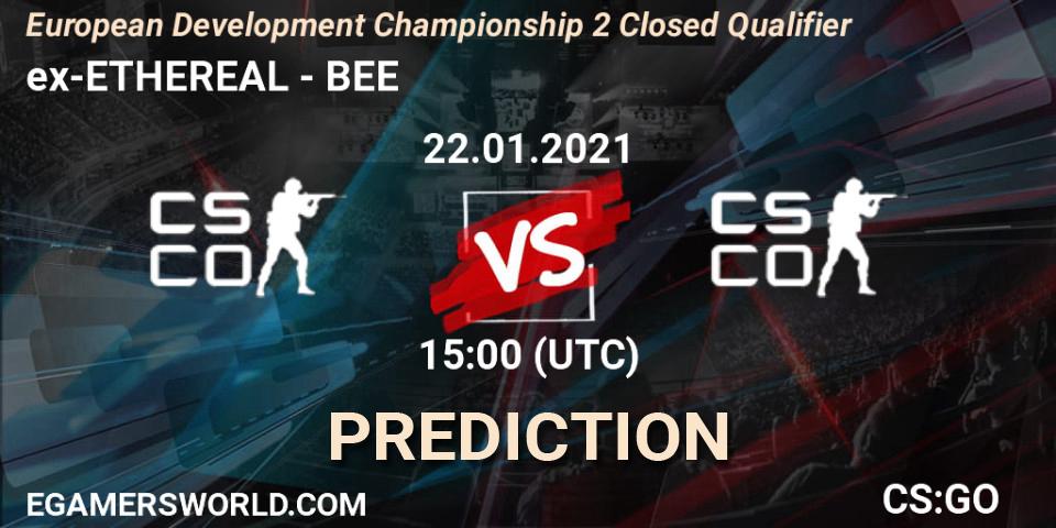 ex-ETHEREAL vs BEE: Betting TIp, Match Prediction. 22.01.21. CS2 (CS:GO), European Development Championship Season 2: Closed Qualifier