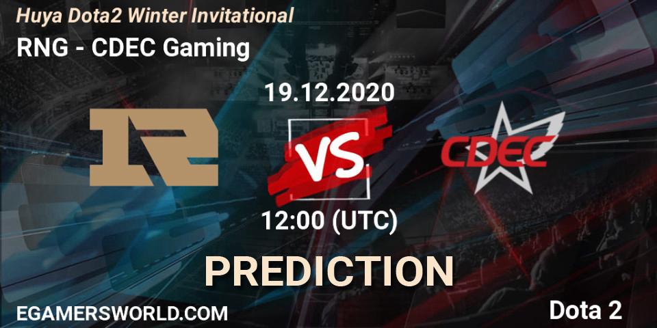 RNG vs CDEC Gaming: Betting TIp, Match Prediction. 19.12.20. Dota 2, Huya Dota2 Winter Invitational