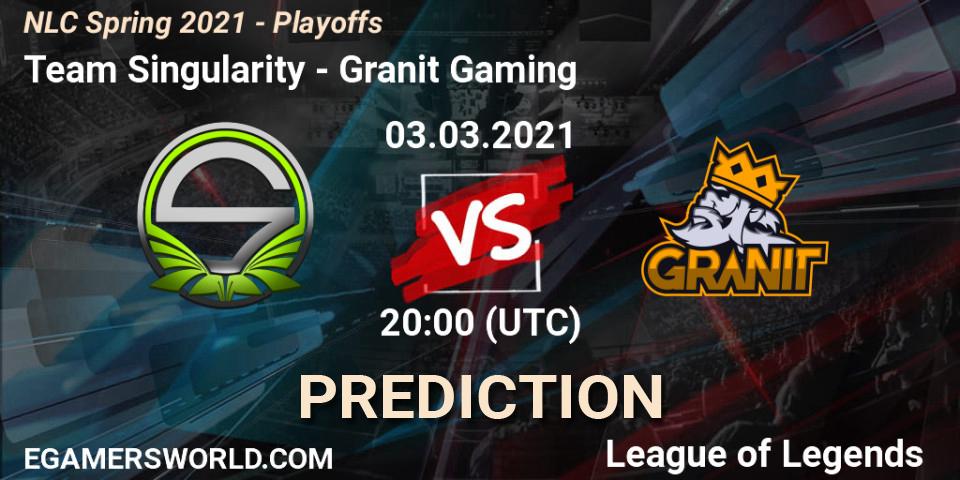 Team Singularity vs Granit Gaming: Betting TIp, Match Prediction. 03.03.2021 at 19:00. LoL, NLC Spring 2021 - Playoffs