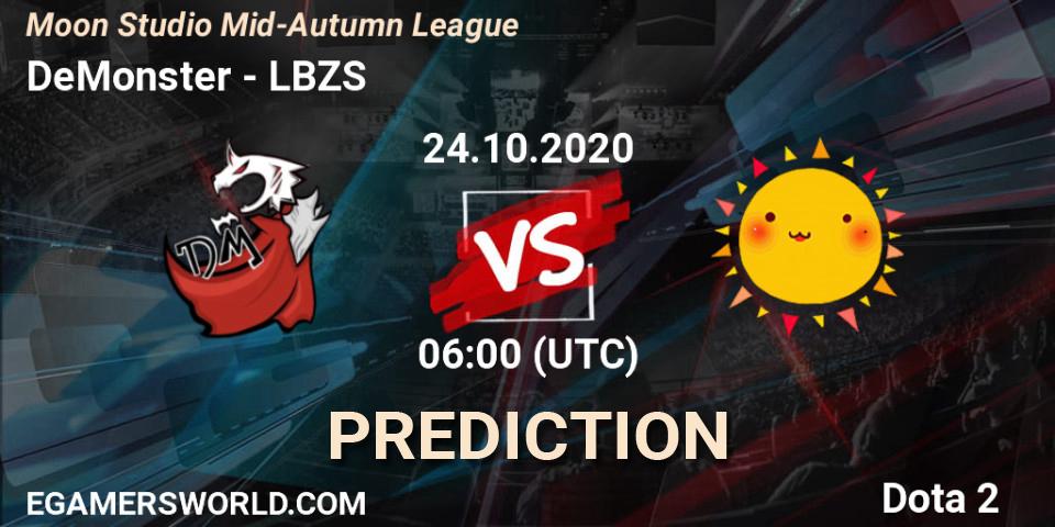 DeMonster vs LBZS: Betting TIp, Match Prediction. 24.10.20. Dota 2, Moon Studio Mid-Autumn League
