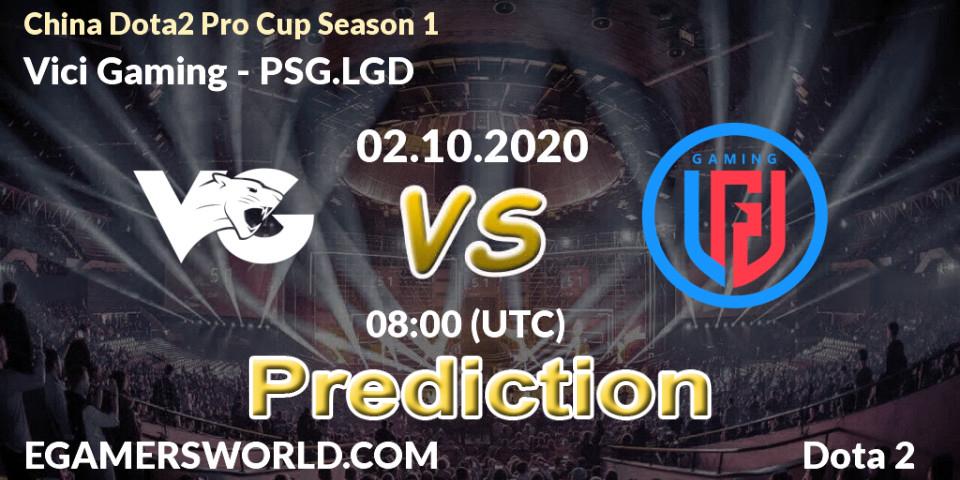 Vici Gaming vs PSG.LGD: Betting TIp, Match Prediction. 02.10.2020 at 09:35. Dota 2, China Dota2 Pro Cup Season 1