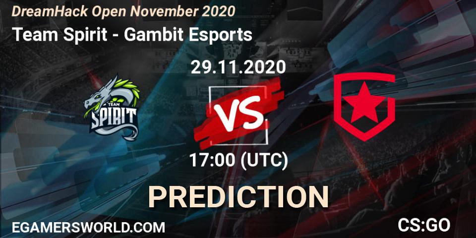 Team Spirit vs Gambit Esports: Betting TIp, Match Prediction. 29.11.2020 at 17:00. Counter-Strike (CS2), DreamHack Open November 2020