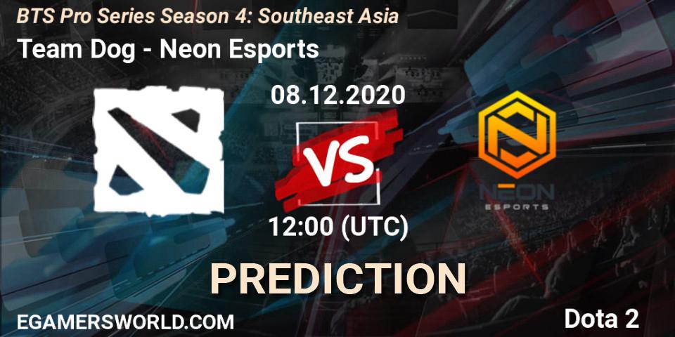 Team Dog vs Neon Esports: Betting TIp, Match Prediction. 08.12.2020 at 12:38. Dota 2, BTS Pro Series Season 4: Southeast Asia