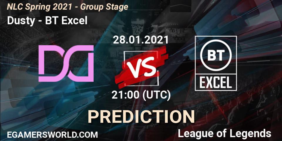 Dusty vs BT Excel: Betting TIp, Match Prediction. 28.01.21. LoL, NLC Spring 2021 - Group Stage