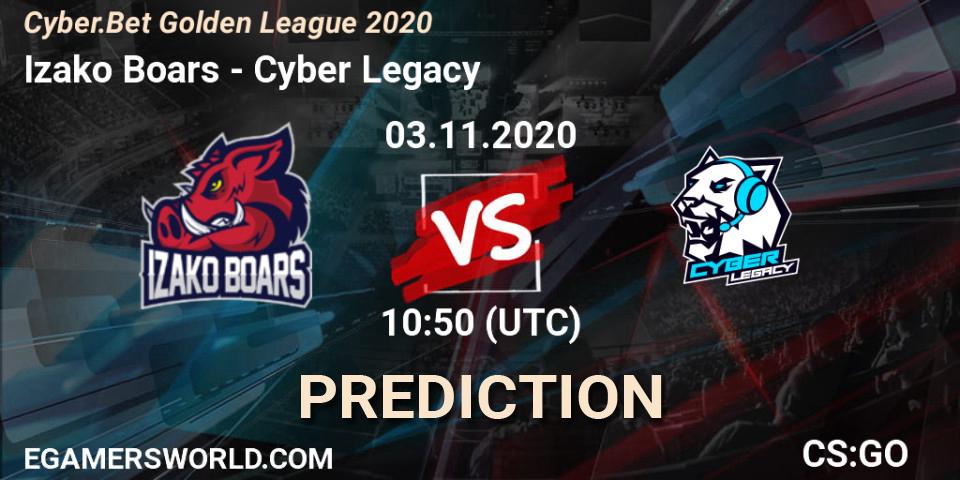 Izako Boars vs Cyber Legacy: Betting TIp, Match Prediction. 03.11.2020 at 10:50. Counter-Strike (CS2), Cyber.Bet Golden League 2020