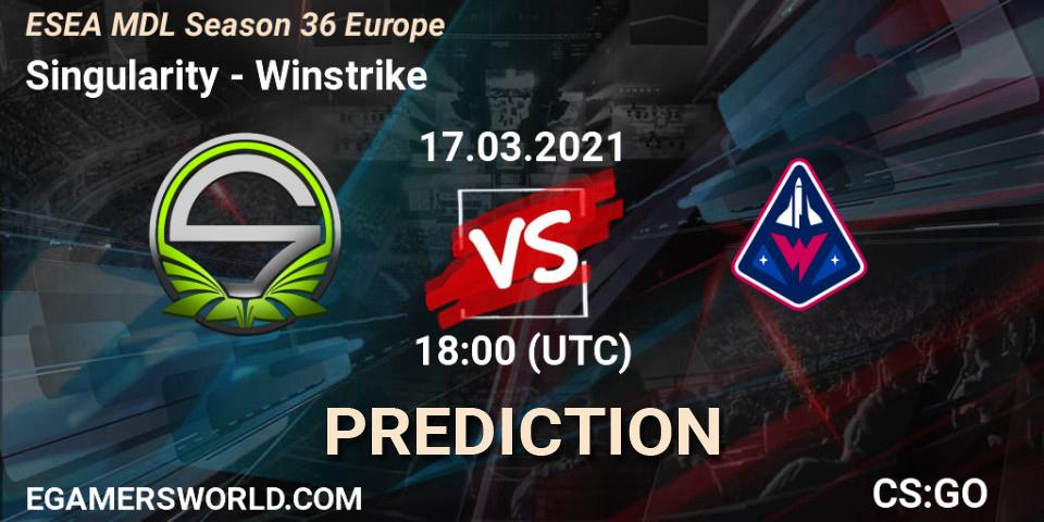 Singularity vs Winstrike: Betting TIp, Match Prediction. 17.03.21. CS2 (CS:GO), MDL ESEA Season 36: Europe - Premier division